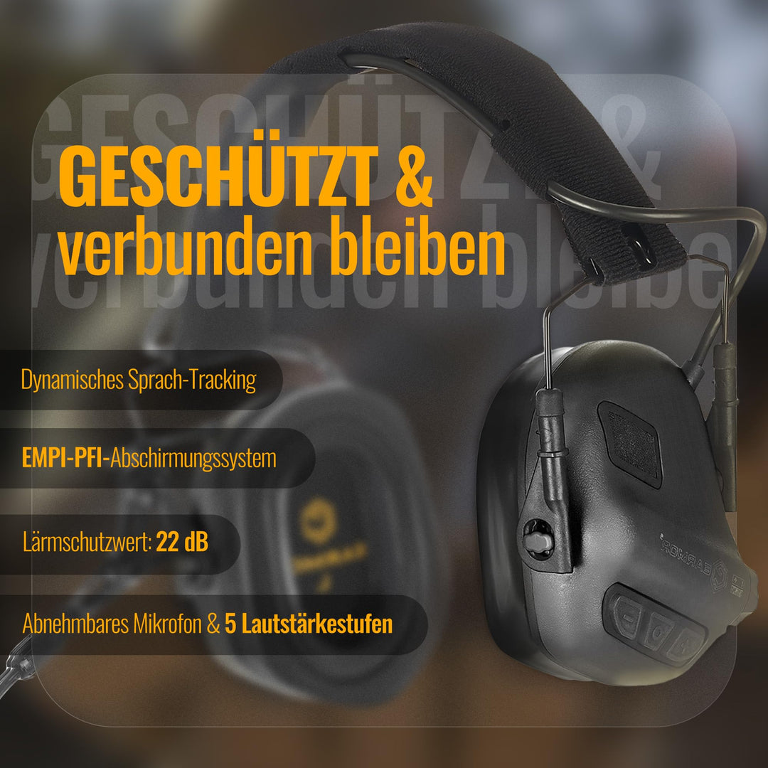 Elektronisches Helm-Headset mit Gehörschutz 22 dB NRR IPX5 Mikrofon - Bild 3