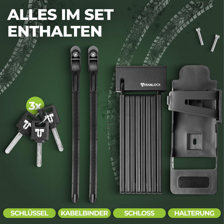 Faltschloss Fahrrad ART-zertifiziert Carbonstahl 100 cm schwarz - Bild 7