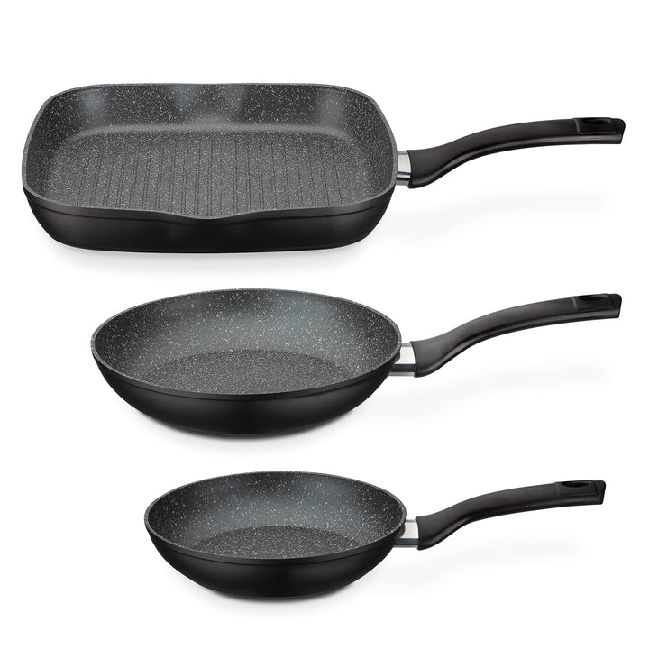 Pfannen-Set 3-teilig Aluminium mit Antihaft Granit für Induktion