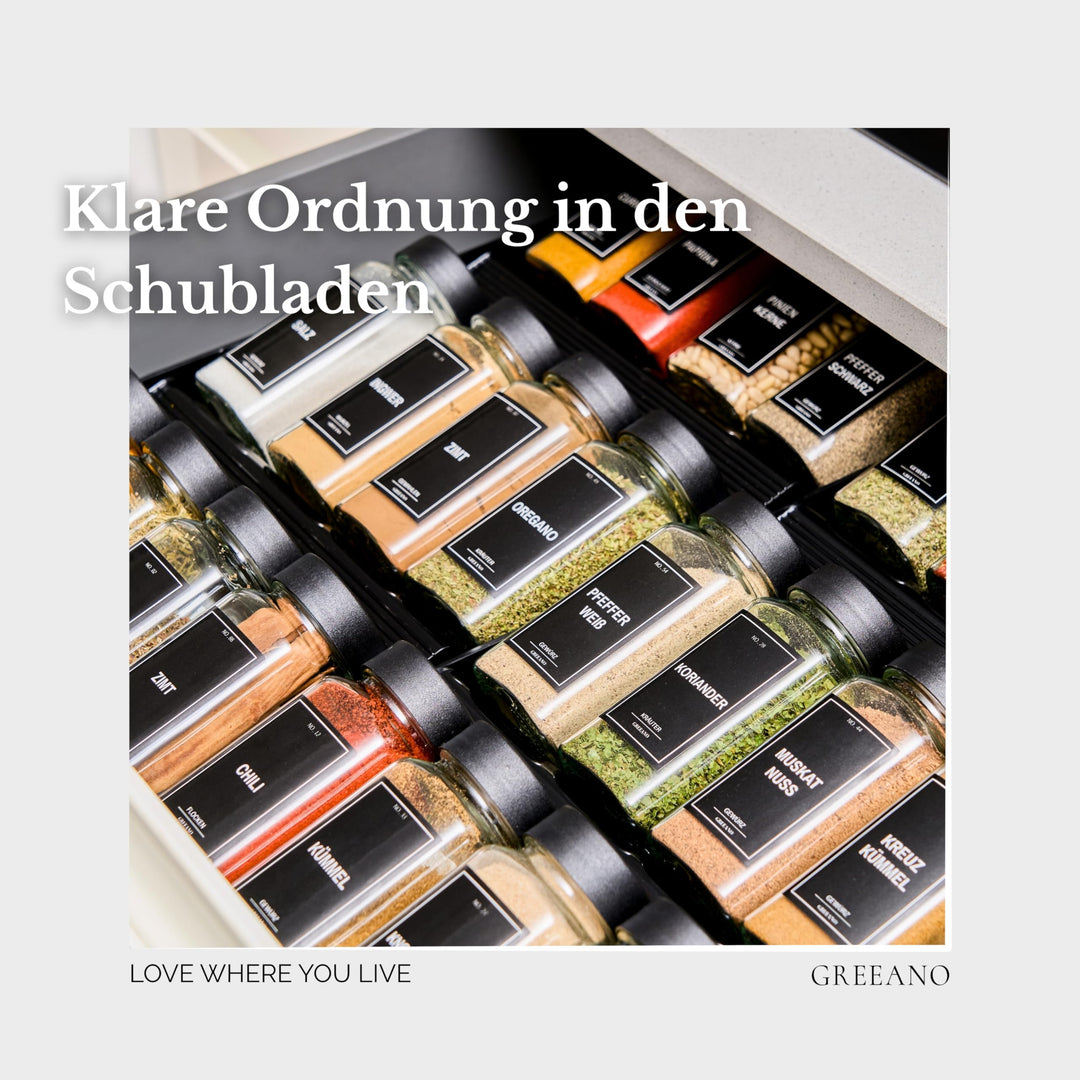 Gewürzgläser Set 24x120ml mit Schubladeneinsatz und 300 Etiketten - Bild 5