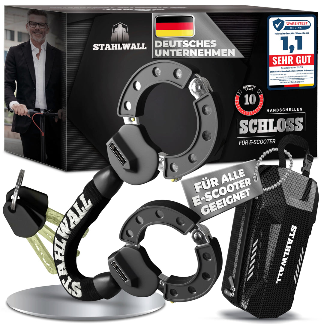 E-Scooter Schloss Handschellen-Design 8mm Stahl mit Tasche