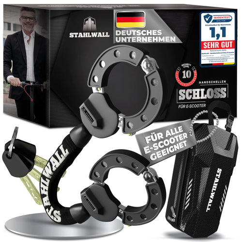 E-Scooter Schloss Handschellen-Design 8mm Stahl mit Tasche