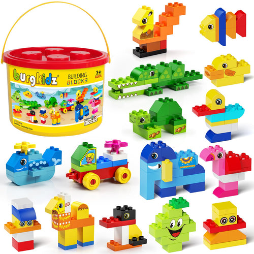 Bausteine Set Kinder 135 Teile mit 15 Tierfiguren ab 2 Jahren