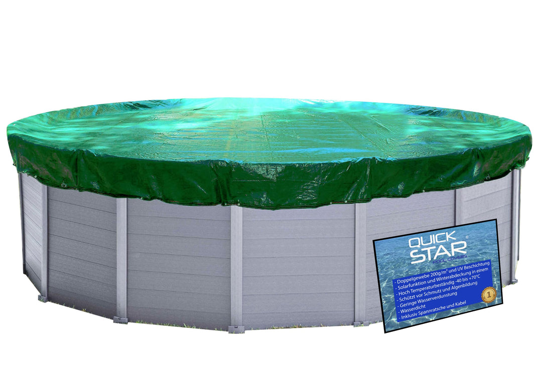 Poolabdeckplane Rund Ø 720 cm Polyethylen 200g/m² für Pools bis 650 cm