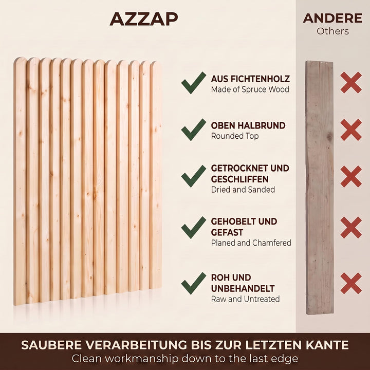Zaunlatten Fichte roh 15 Stück 100 cm für Garten und Beet - Bild 6
