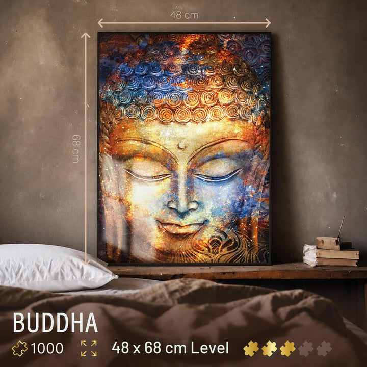 Puzzle Buddha-Kopf Aquarell 1000 Teile Made in Germany 68x48cm - Bild 4