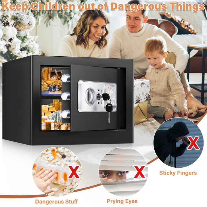 Tresor Feuerfest 25L Digital mit Regal Alarmmodus Wandmontage - Bild 8