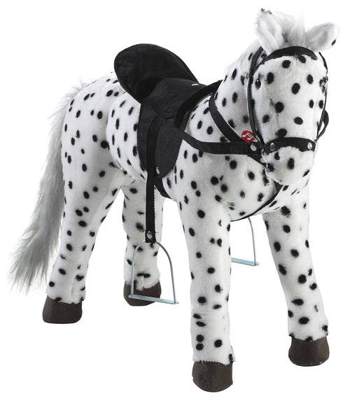 Sitzpferd stehend schwarz-weiss mit Sound 100 kg Tragkraft 70 cm