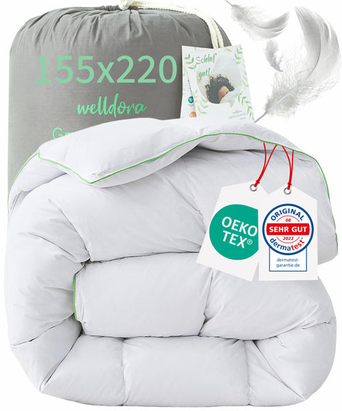 Bettdecke Winter Federn & Daunen 155x220 cm 650 GSM warm