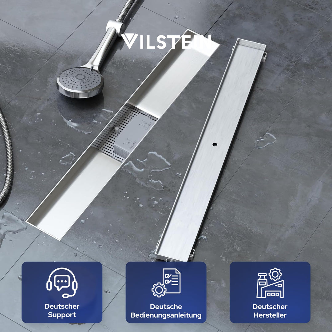 Duschrinne 60 cm befliesbar Edelstahl mit Siphon und Haarsieb - Bild 5