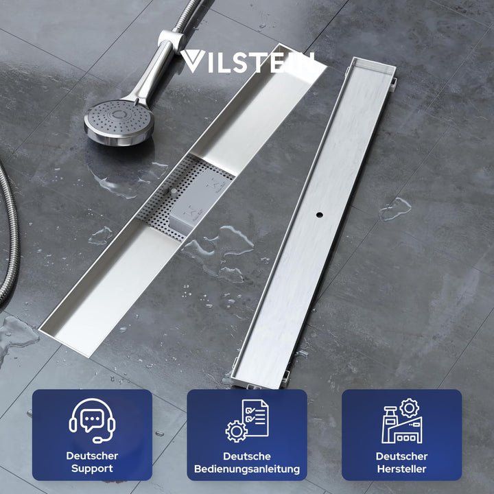 Duschrinne 60 cm befliesbar Edelstahl mit Siphon und Haarsieb - Bild 5