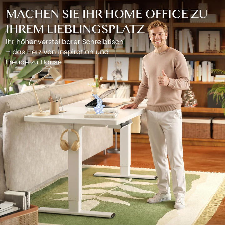 Schreibtisch-Gestell höhenverstellbar Doppelmotor 70–119 cm Home Office - Bild 11