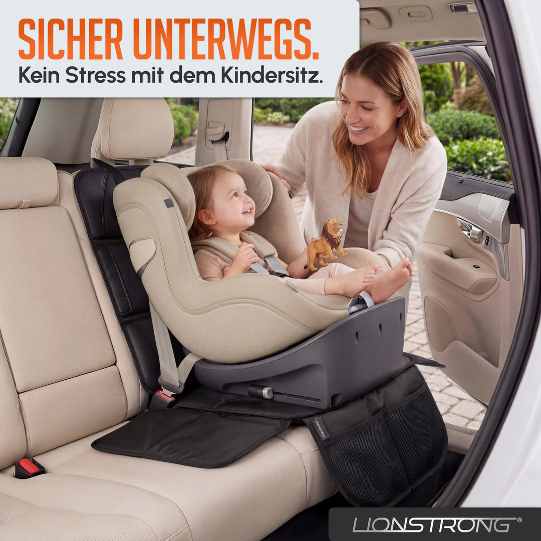 Kindersitzunterlage Sitzschoner 2er-Set ISOFIX-geeignet schwarz - Bild 6