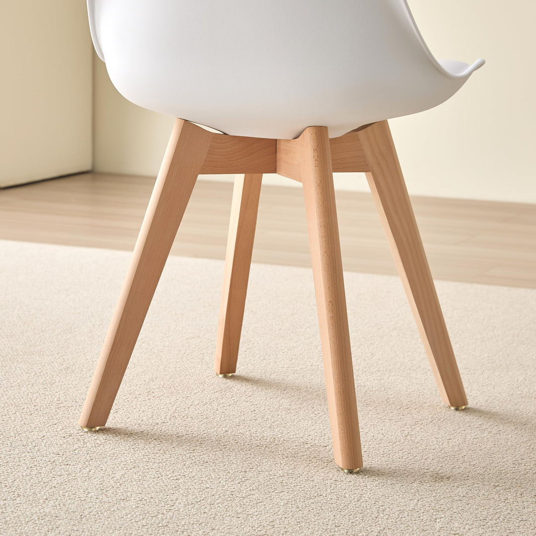 Esszimmerstuhl 4er-Set Kunstleder gepolstert Massivholzbeine 125 kg - Bild 7