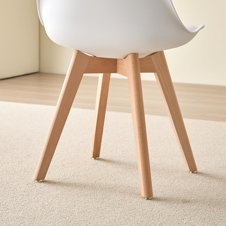 Esszimmerstuhl 4er-Set Kunstleder gepolstert Massivholzbeine 125 kg - Bild 7