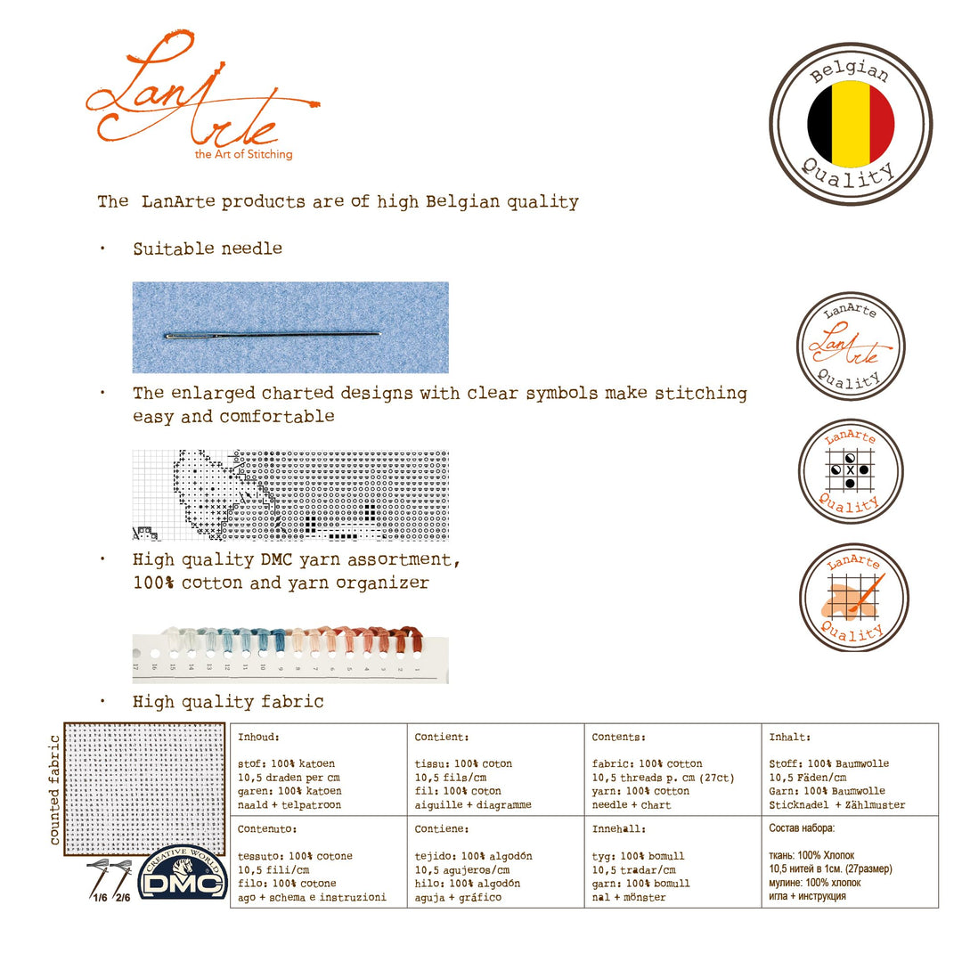 Kreuzstich-Set Afrikanische Frau Zählmuster 39x49 cm Baumwolle - Bild 8