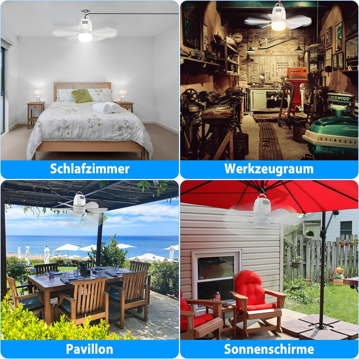 Deckenventilator mit LED-Beleuchtung 50cm 4 Stufen Fernbedienung - Bild 7