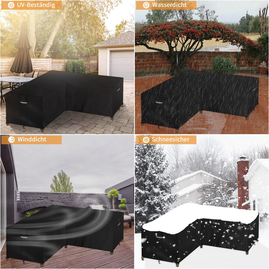 Schutzhülle Lounge-Ecksofa L-Form Oxford wasserdicht 250x250cm - Bild 3