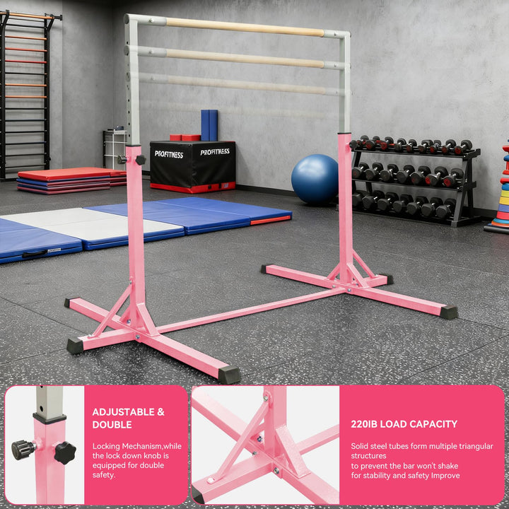 Turnstange Kinder höhenverstellbar 90–150 cm mit Turnringen Indoor - Bild 4