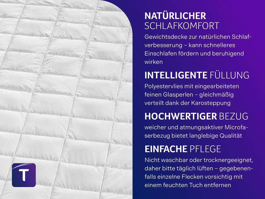 Gewichtsdecke 155x220 cm 9 kg Microfaser Öko-Tex für Erwachsene - Bild 3