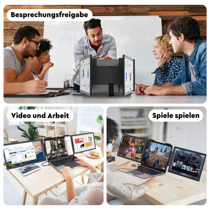 Triple Portable Monitor 14 Zoll FHD 1080P USB-C für Laptops 14-16" - Bild 6