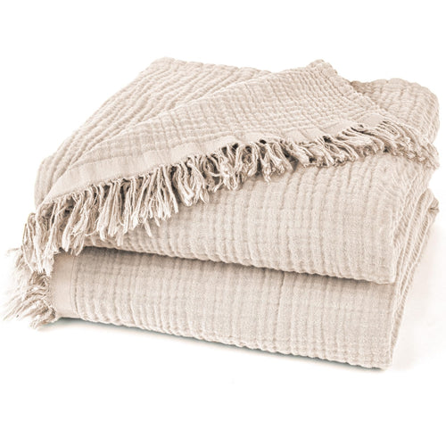 Musselin Tagesdecke 220x240 cm Baumwolle OEKO-TEX Beige