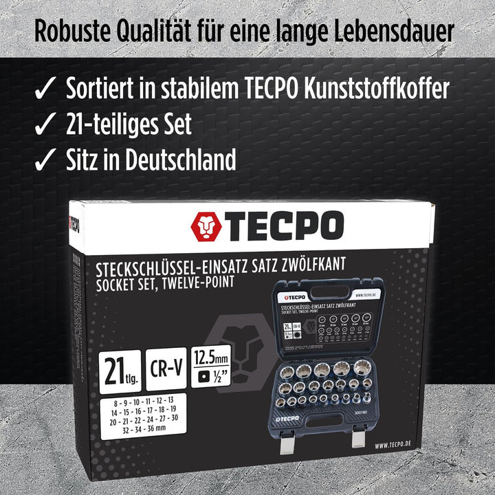 Steckschlüssel-Satz 1/2" 21-teilig SW 8-36 mm 12-Kant Chrom-Vanadium - Bild 9