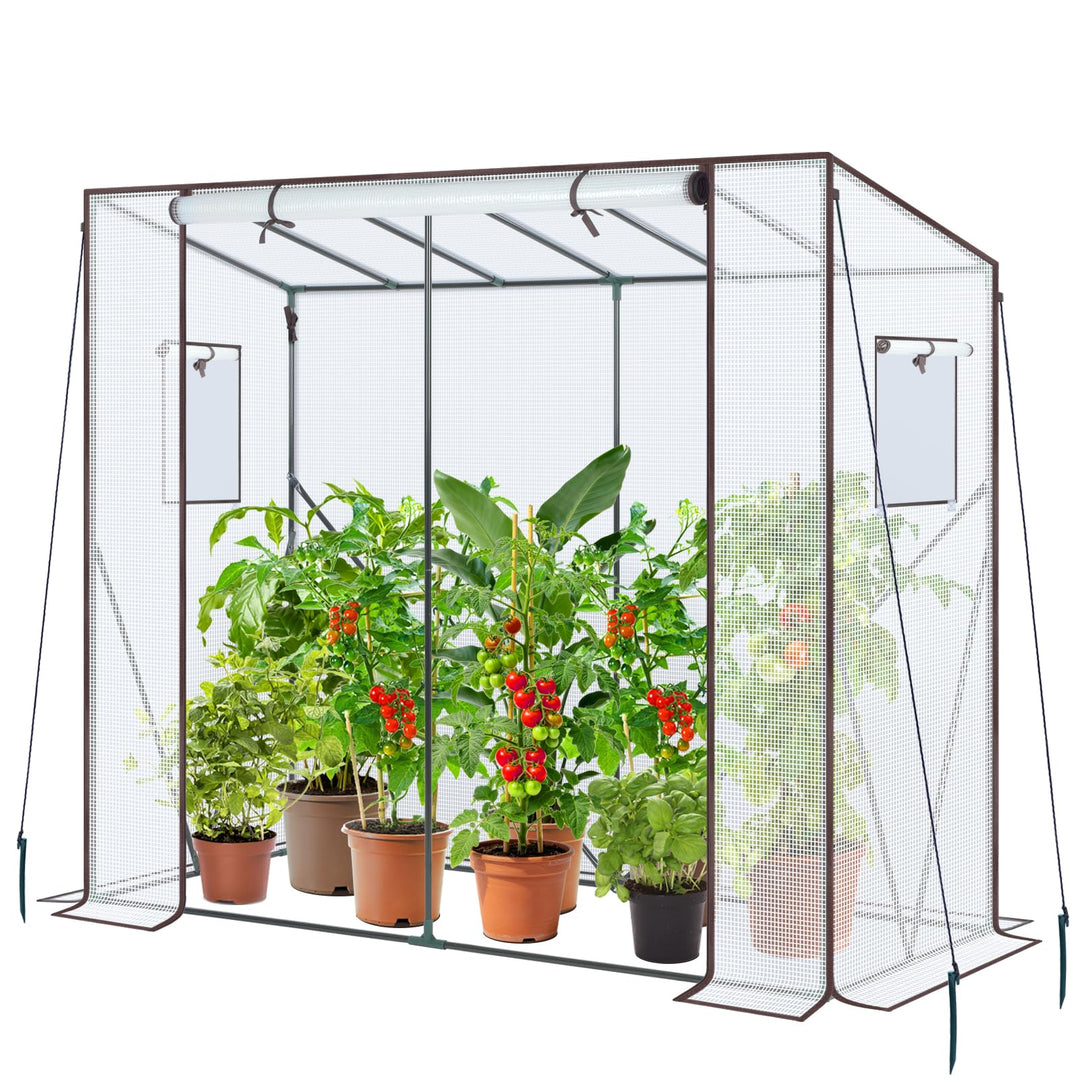 Foliengewächshaus begehbar PE-Abdeckung 200x77x170 cm für Garten