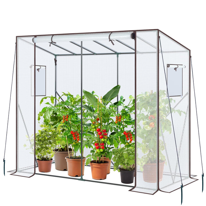 Foliengewächshaus begehbar PE-Abdeckung 200x77x170 cm für Garten