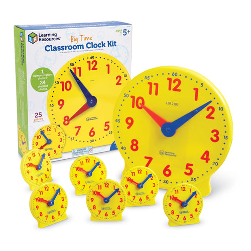 Lernuhr Set Klassenzimmer 1 grosse + 24 Mini-Uhren ab 5 Jahre