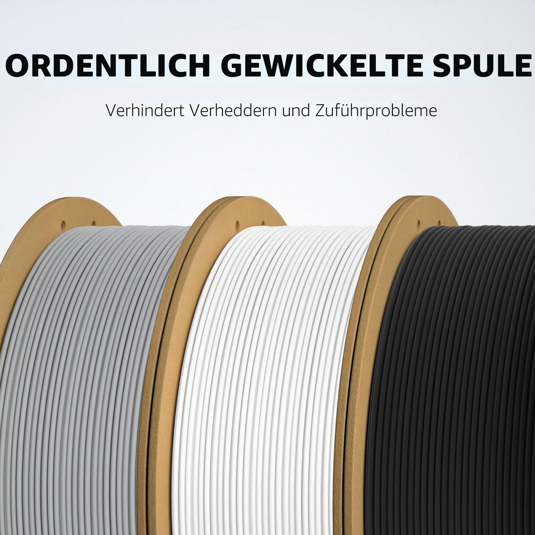 Matte PLA Filament 1.75mm 4kg Set Marineblau Rubinrot Mintgrün Gelb - Bild 3