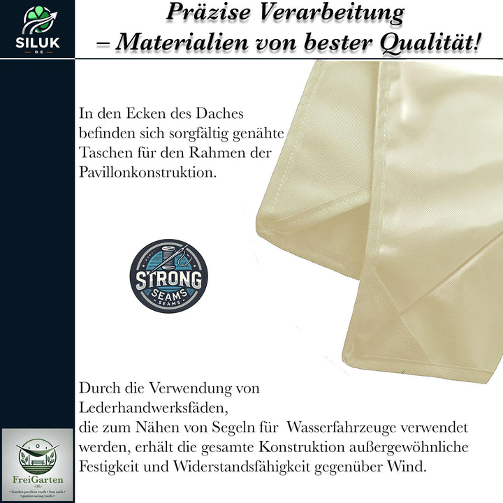 Ersatzdach Gartenpavillon 3x3 m Panama-PVC 370g/m² wasserdicht - Bild 5