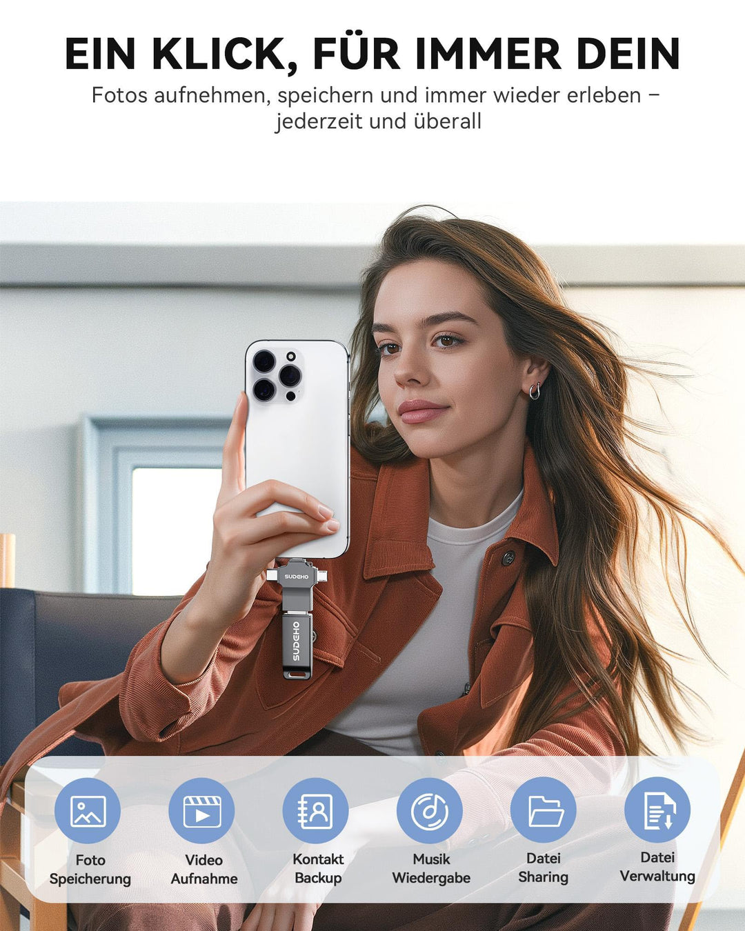 USB-Stick 4-in-1 128GB für iPhone iPad Android MFi-zertifiziert - Bild 5
