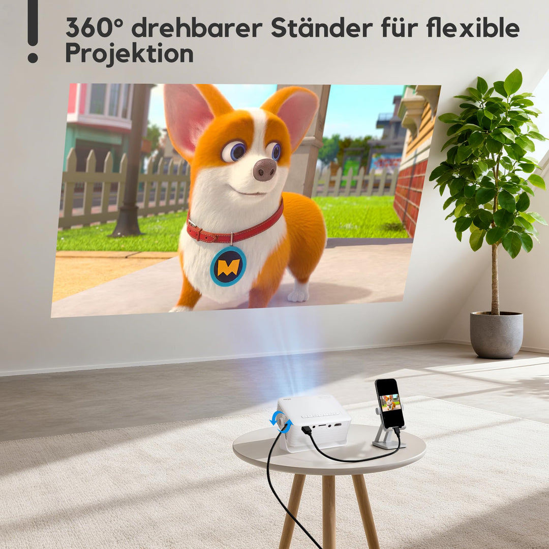 Mini Beamer 720P mit Auto-Trapezkorrektur und 360° Drehung - Bild 6