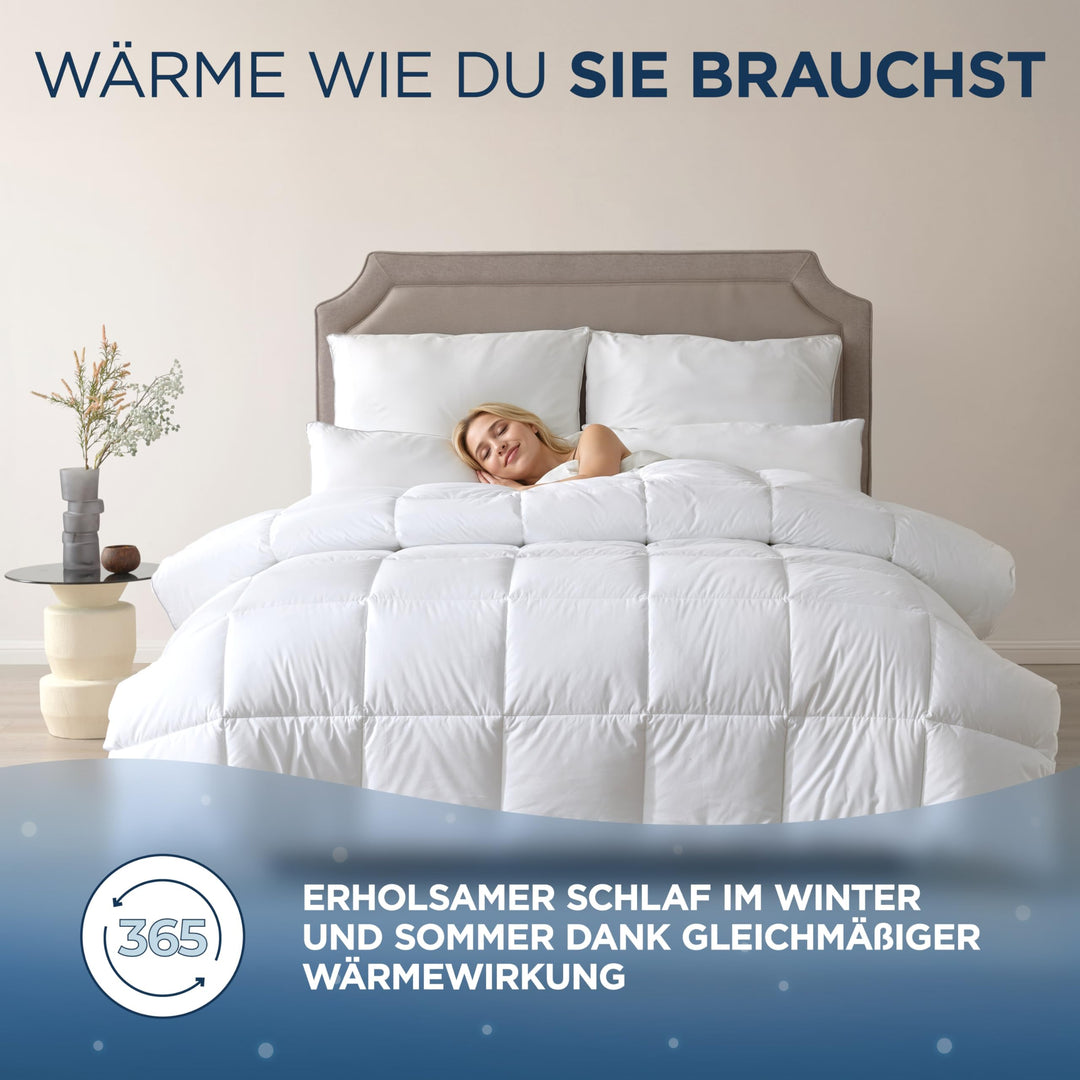 Feder-Daunendecke Ganzjahr 135x200cm Perkalbaumwolle OEKO-TEX - Bild 5