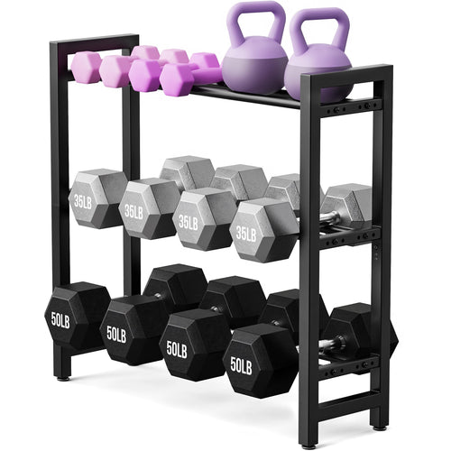 Hantelregal 3-stufig Metall verstellbar 180 kg für Home Gym