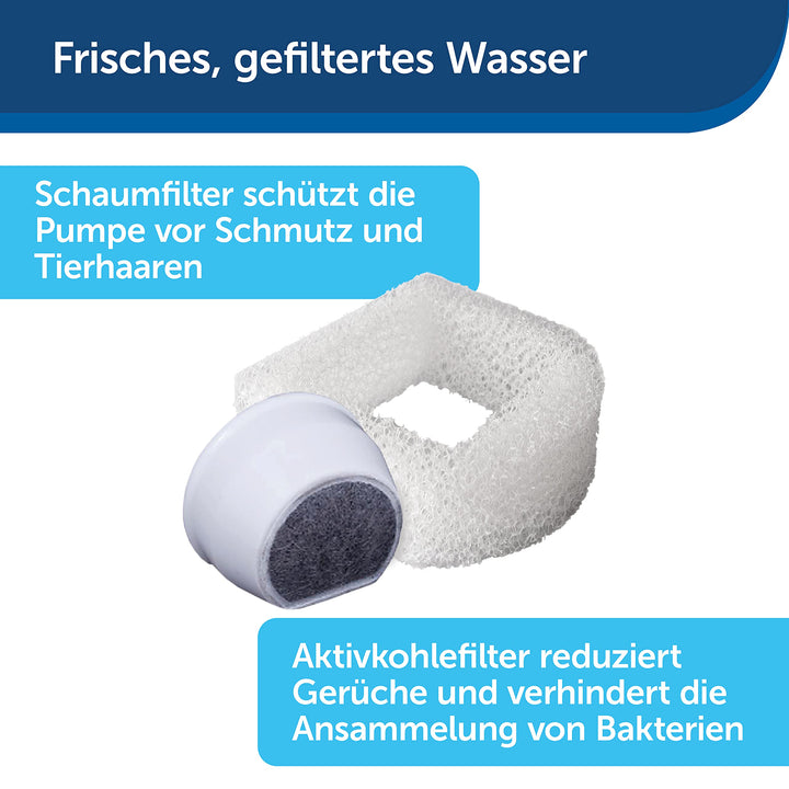 Katzentrinkbrunnen Keramik 2L mit Doppelwasserfall für Katzen - Bild 6