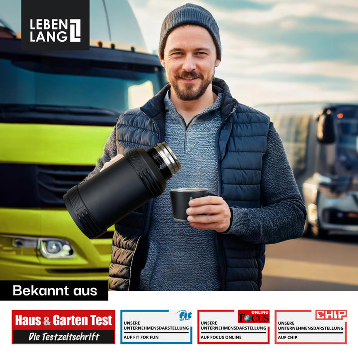 Thermosflasche 2,5 Liter Edelstahl mit Becher und Teesieb 24h - Bild 6