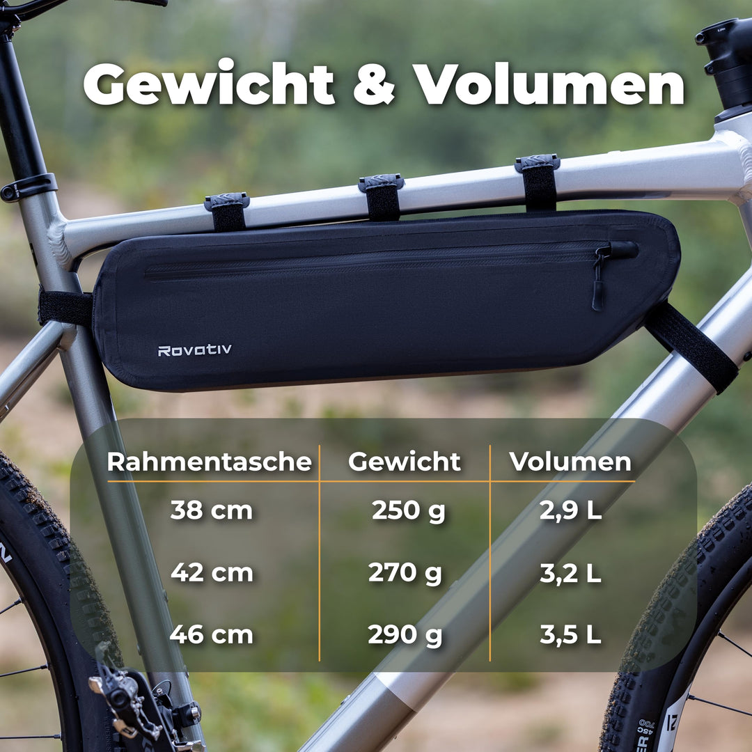 Bikepacking Rahmentasche 46cm TPU wasserdicht für Gravelbike - Bild 3