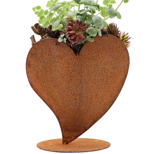 Deko-Herz Cortenstahl Edelrost 32 cm für Garten & Terrasse