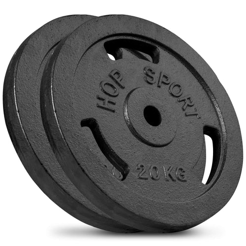 Hantelscheiben Gusseisen 40 kg Set 2x20 kg Bohrung 30/31 mm
