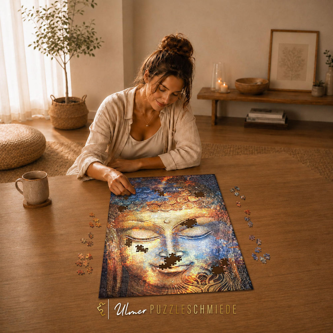 Puzzle Buddha-Kopf Aquarell 1000 Teile Made in Germany 68x48cm - Bild 6
