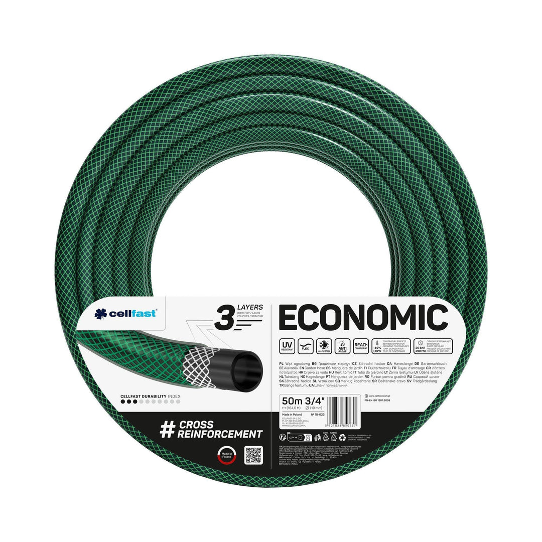 Gartenschlauch 3/4 Zoll 50m 3-lagig UV-beständig bis 20 bar