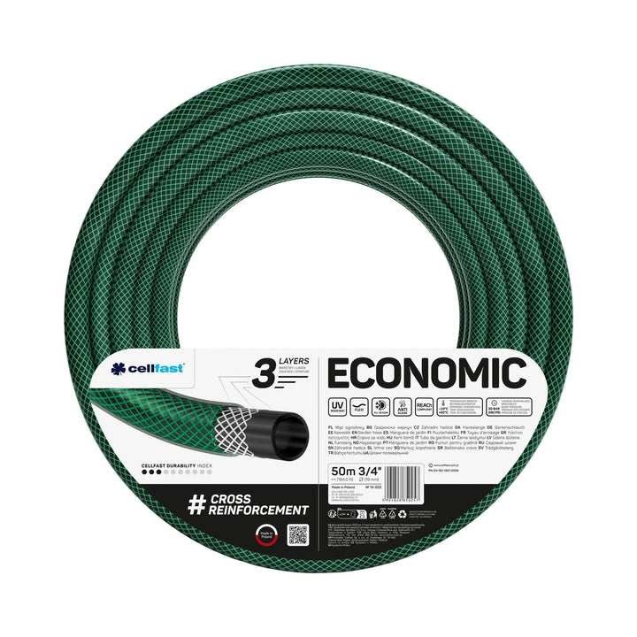 Gartenschlauch 3/4 Zoll 50m 3-lagig UV-beständig bis 20 bar