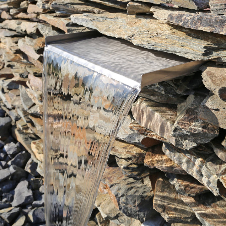 Wasserfall Element Edelstahl 30cm für Teich Gabione Mauer - Bild 9