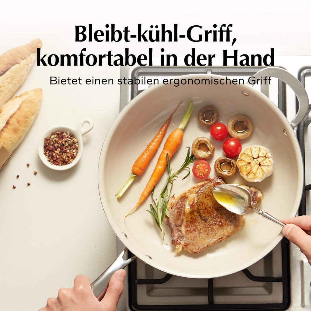 Bratpfanne 28cm Keramik Antihaft mit Deckel PTFE-frei Induktion - Bild 6