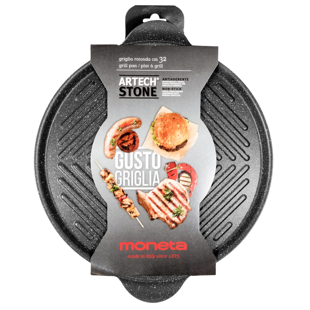 Grillpfanne rund Aluminium Antihaft Steinoptik 25 cm für Herd &amp; Backofen - Bild 5