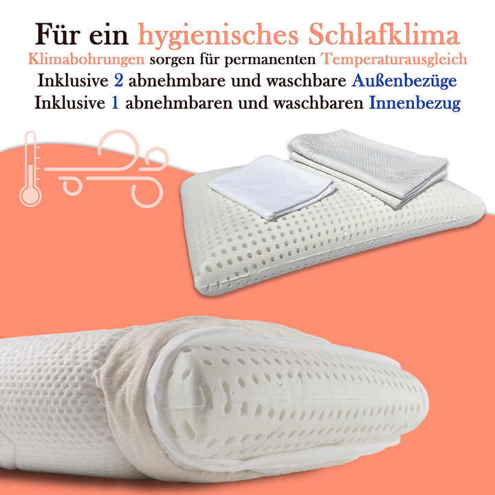 Nackenstützkissen Memory-Schaum 72x42x15 cm orthopädisch für Seitenschläfer - Bild 3