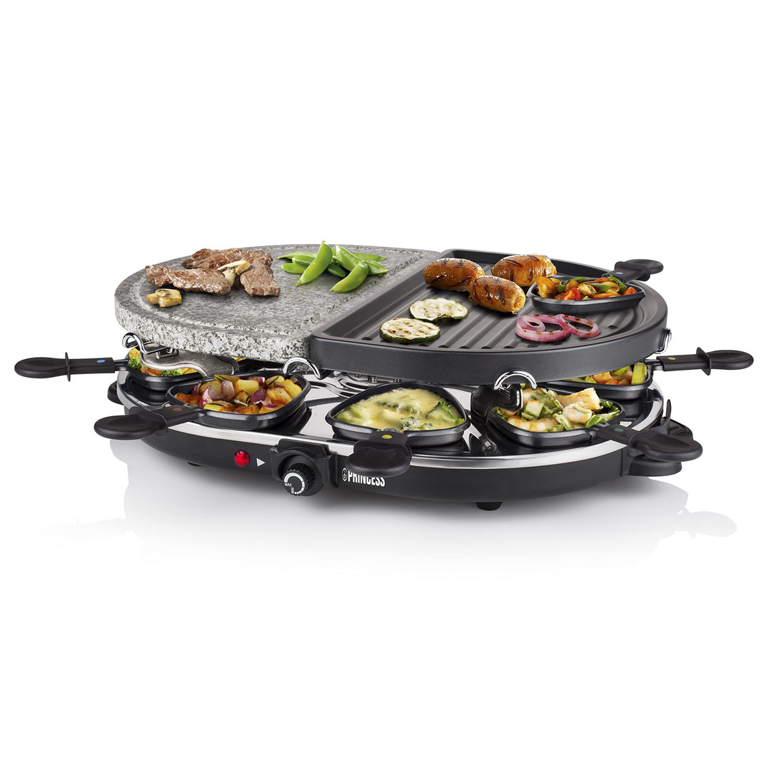 Raclette-Grill mit Steinplatte und Grillplatte für 8 Personen 1200 W - Bild 5