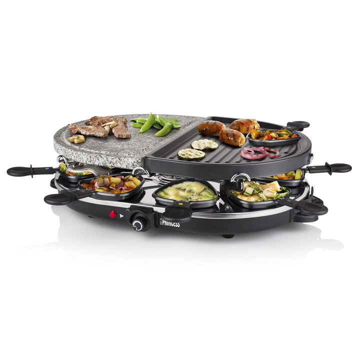 Raclette-Grill mit Steinplatte und Grillplatte für 8 Personen 1200 W - Bild 5